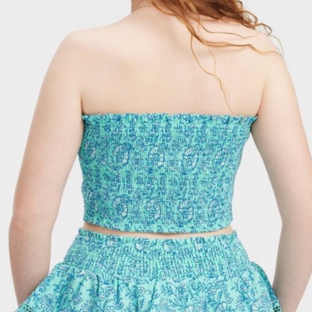 NWT Roller Rabbit x Target Blue Smocked Top
